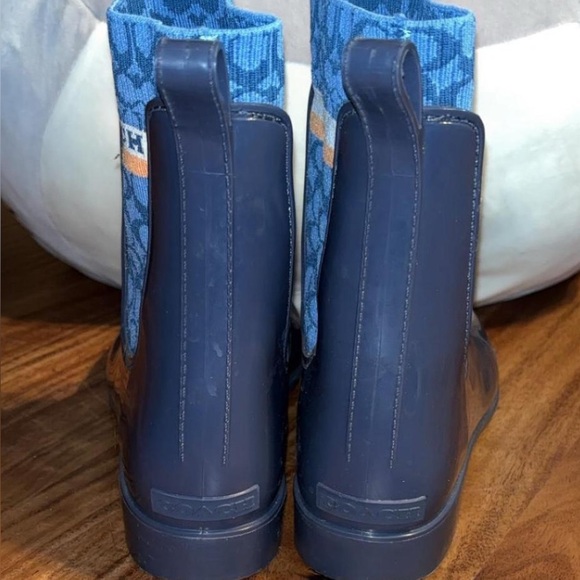 Coach Rivington Blue Ombré rubber short Rain Boots size 10 in EUC - Picture 4 of 10